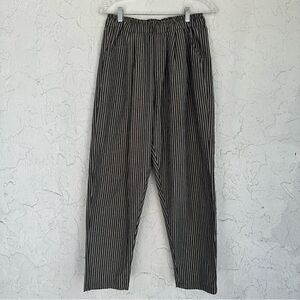 Women’s Size Medium‎ Stripe Linen Pull On Pants Lagenlook Beachy Relaxed Loose